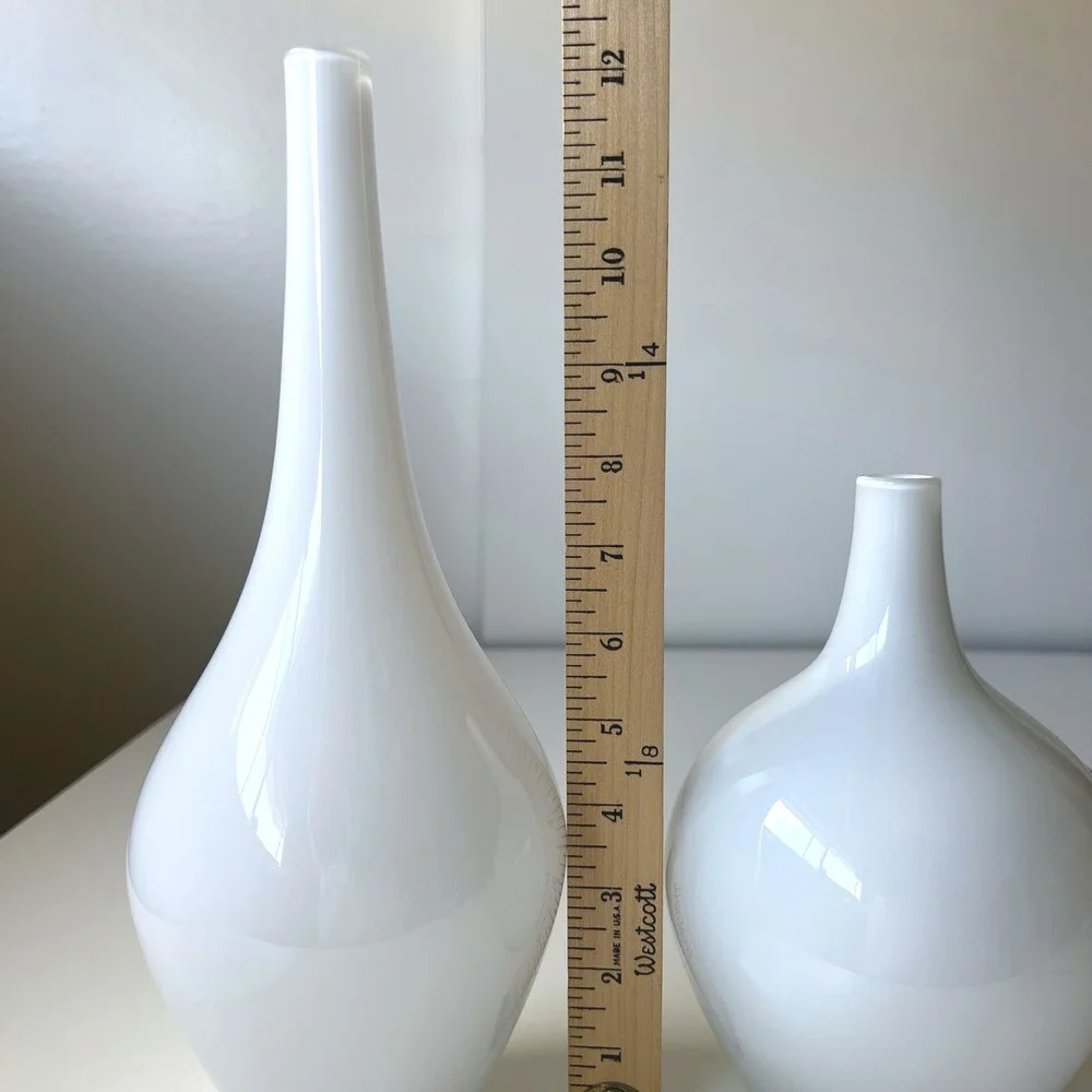 Vintage IKEA Salong White Cased Glass Vase Set Johanna Jelinek 12